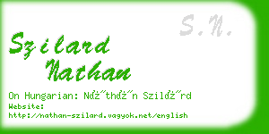 szilard nathan business card